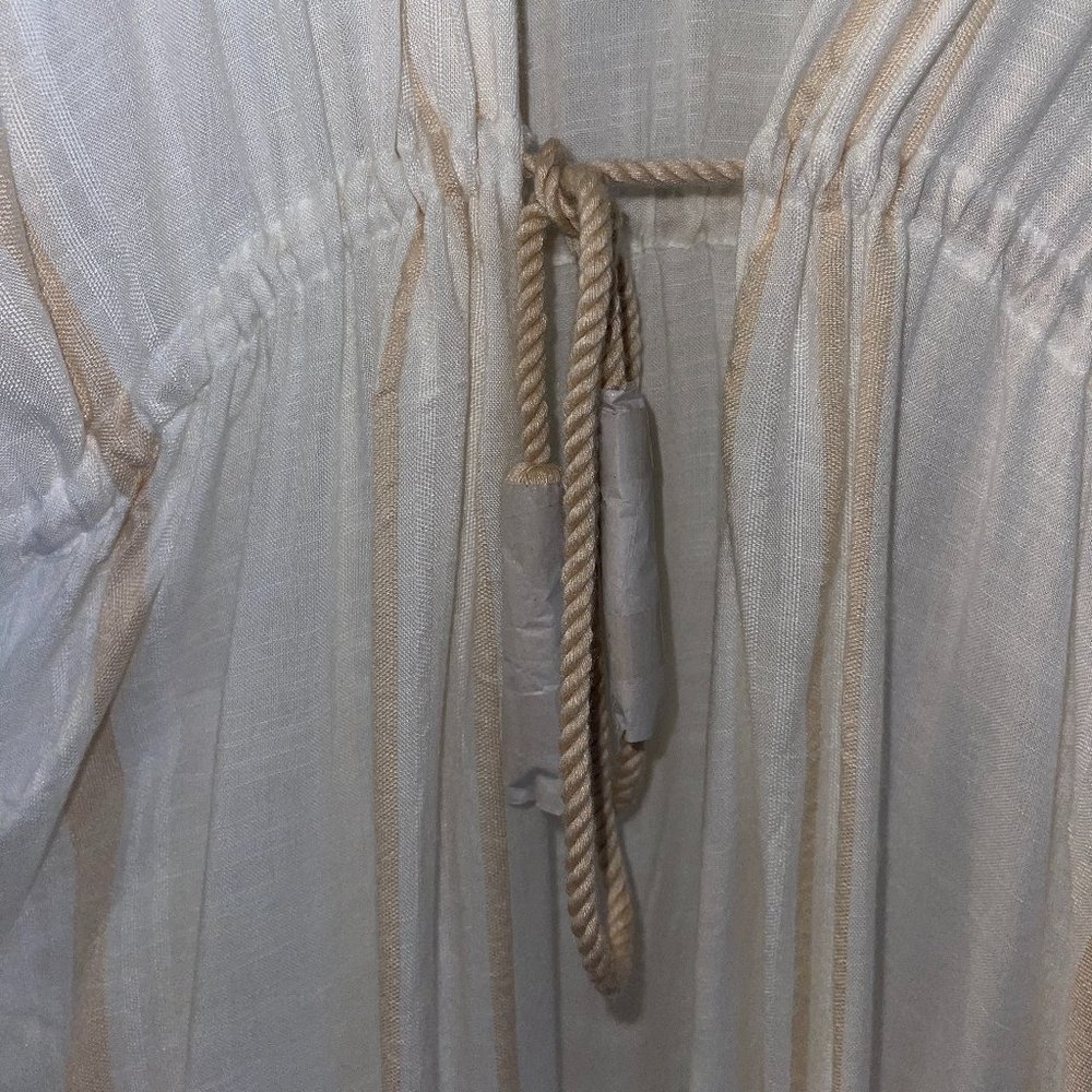 VICI - SEACLIFF STRIPED ADJUSTABLE KAFTAN - OFF WHITE/ TAUPE  M/L - Picture 9 of 10